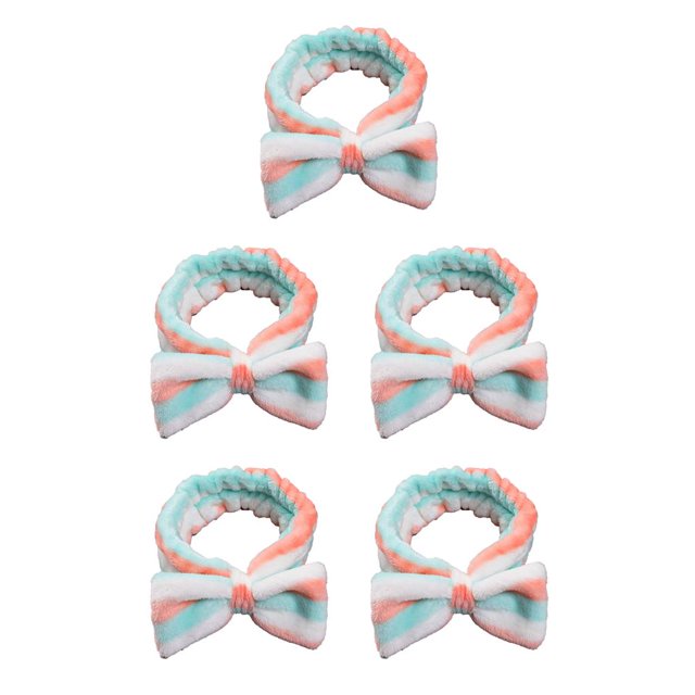 Qarigey Diademas Lazo Nudo Estiramiento Anudado ancho Envoltura Accesorios para el cabello Diadema para de cara Maquillaje Yoga Verde rosa raya Type2 NO2 Qarigey CBP387202