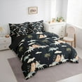 thumbnail image 3 of Feelyou Jungle Dinosaur Animal Bedding Comforter Set 7pcs, Rustic Coconut Tree Queen Bedding Sets, Teens kids Boys Girls Reversible Queen Sheet Sets, Super Cozy Room Decor, 3 of 8