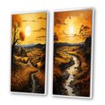thumbnail image 3 of Designart "Countryside Golden landscape IV" Countryside Framed Wall Art Set Of 2 - Yellow Landscapes Framed Canvas Set For Living Room Decor, 3 of 7