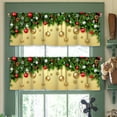 thumbnail image 4 of Goory 1-Piece Rod Pocket Kitchen Valance Christmas Short Curtain Cafe Tier Bathroom Scarf Xams Window Curtain Slot Top Window Drape Christmas Short Curtain C W:69"x H:22", 4 of 4