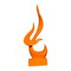 thumbnail image 1 of Escultura abstracta de llama, adorno minimalista de resina, figura artística para el hogar. Naranja, 1 of 7