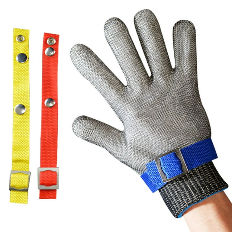 Stainless Steel Gloves Safety Work Glove Cut Resistant Metal Mesh Butcher  Glove Protection - Large 