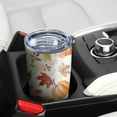 thumbnail image 5 of 20oz Tumblers Fall Pumpkins Leaves Pattern Stainless Steel Vacuum Insulated Double Wall Travel Tumbler Cups Mug with Lid and Straw,Cleaning Brush for Cold & Hot Drinks, 5 of 7