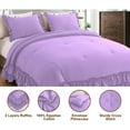 thumbnail image 4 of 1 Piece Luxury 5 Inch Two Layer Ruffle Comforter 550 GSM All Season (Twin/Twin XL Size) Premium Super Soft - 800 TC, 100% Egyptian Cotton- Solid Lilac Colour, 4 of 7