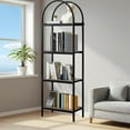 thumbnail image 2 of Kojooin Bookshelf,Arched Bookshelf 4/5 Tier,Tall Standing Display Racks with Metal Frame, 2 of 8