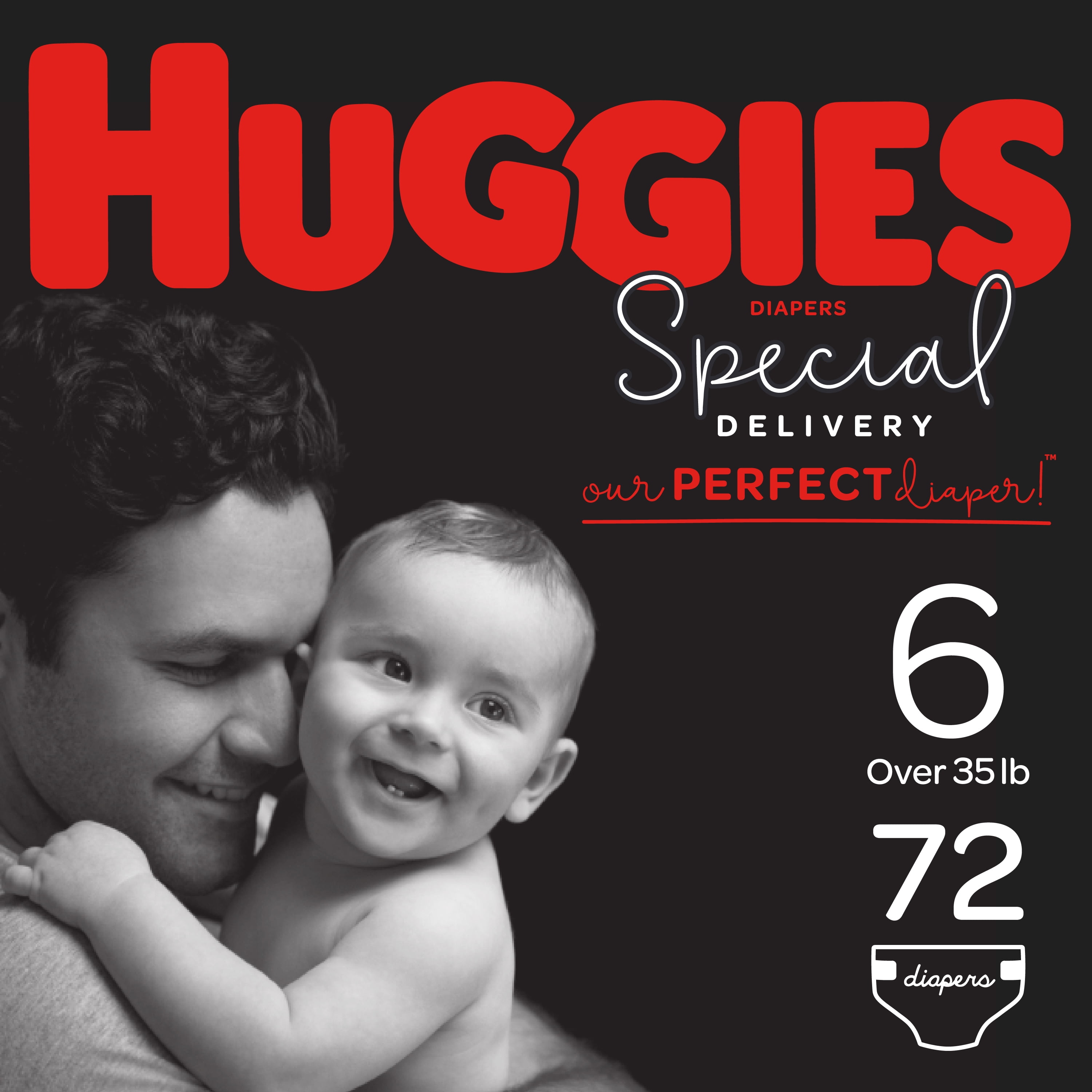 HUGGIES Special Delivery Baby Diapers, Hypoallergenic, Size 6, 72 Count