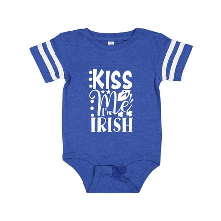 

Inktastic St. Patrick s Day Kiss Me I m Irish with Lips and Shamrocks Gift Baby Boy or Baby Girl Bodysuit