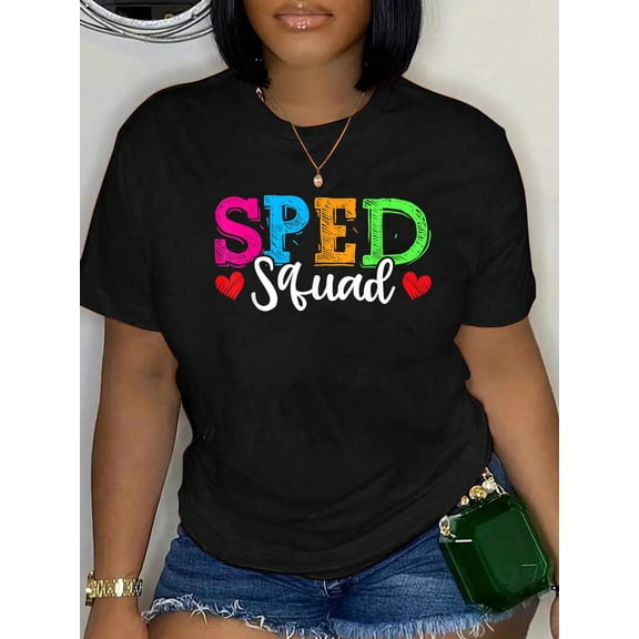 100% Cotton Sped Teacher Shirt, Back To School Special Education Teacher T-Shirt Women's Men's Graphic Tee Casual Tops