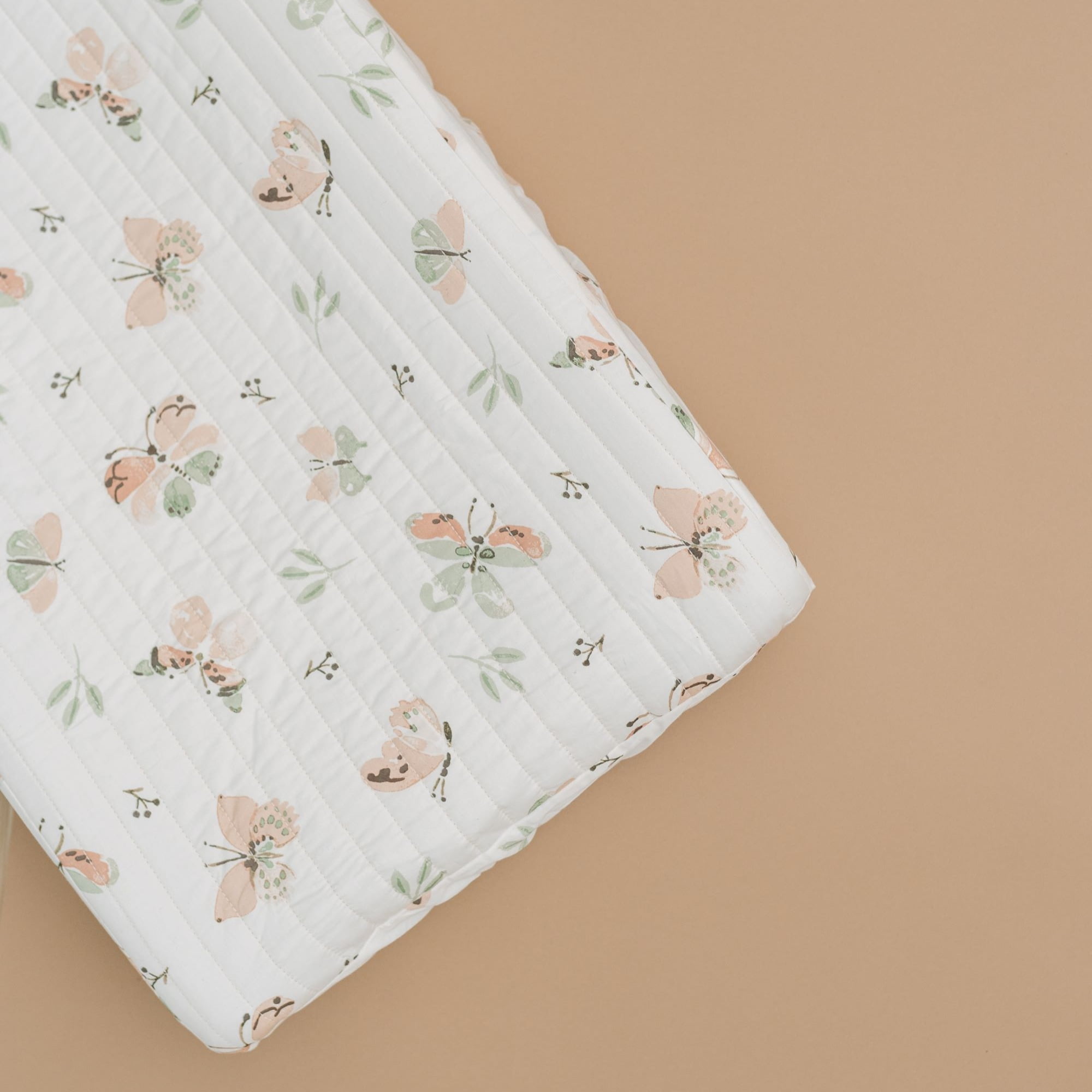 Crane Baby Changing Pad Cover, 100% Cotton Sateen Exterior Change Pad Cover, Butterfly, 16" x 32", Fitted Changing Pad Covers, Changing Table Pad Cover For Nursery, Baby Registry or Shower Gift