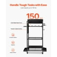 thumbnail image 6 of QHTER 4-Tier Tool Organizer Cart with Charging Station, 8 AC Outlet, Floor Stand Rolling Drill Holder and Tool Battery Storage Rack on Wheels, Garage Floor Rolling Storage Cart for Workshop, Garage, 6 of 12