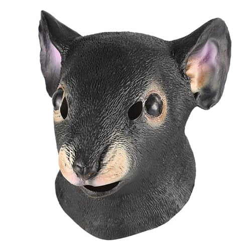 Mouse Mask Costume,Full Head Rat Headgear Men Women,Latex Animal Mask for Halloween Party Carnival,
