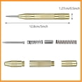 thumbnail image 2 of Professional Automatic Center Punch, Heavy Duty High Speed Steel Spring Loaded Adjustable Impact Strength for Multi-Material Usage, Brass Body Chrome Plated Tip (Gold, 2PCS), 2 of 5