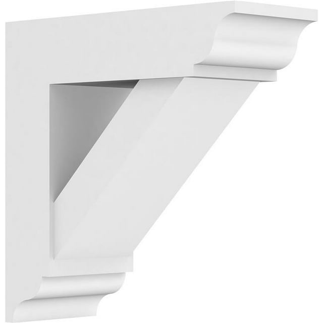Ekena Millwork BKTP05X14X14TRA01 Support PVC de Qualité Architecturale Traditionnelle Standard avec Extrémités Traditionnelles - 5 x 14 x 14 Po.