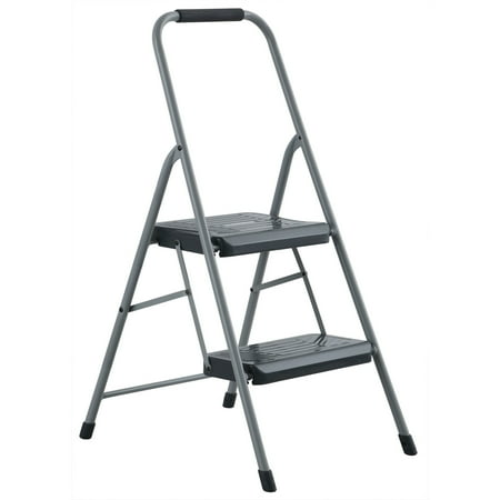 - Louisville Black and Decker Steel Step Stool, Two-Step, 200 lb Cap, Gray