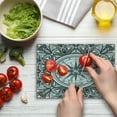 thumbnail image 4 of Nautical Cutting Board, Wind Rose Surrounded by Ornate Floral Arrangement Pattern Destination Graphic, Decorative Tempered Glass Cutting and Serving Board, Small Size, Black White, by Ambesonne, 4 of 5
