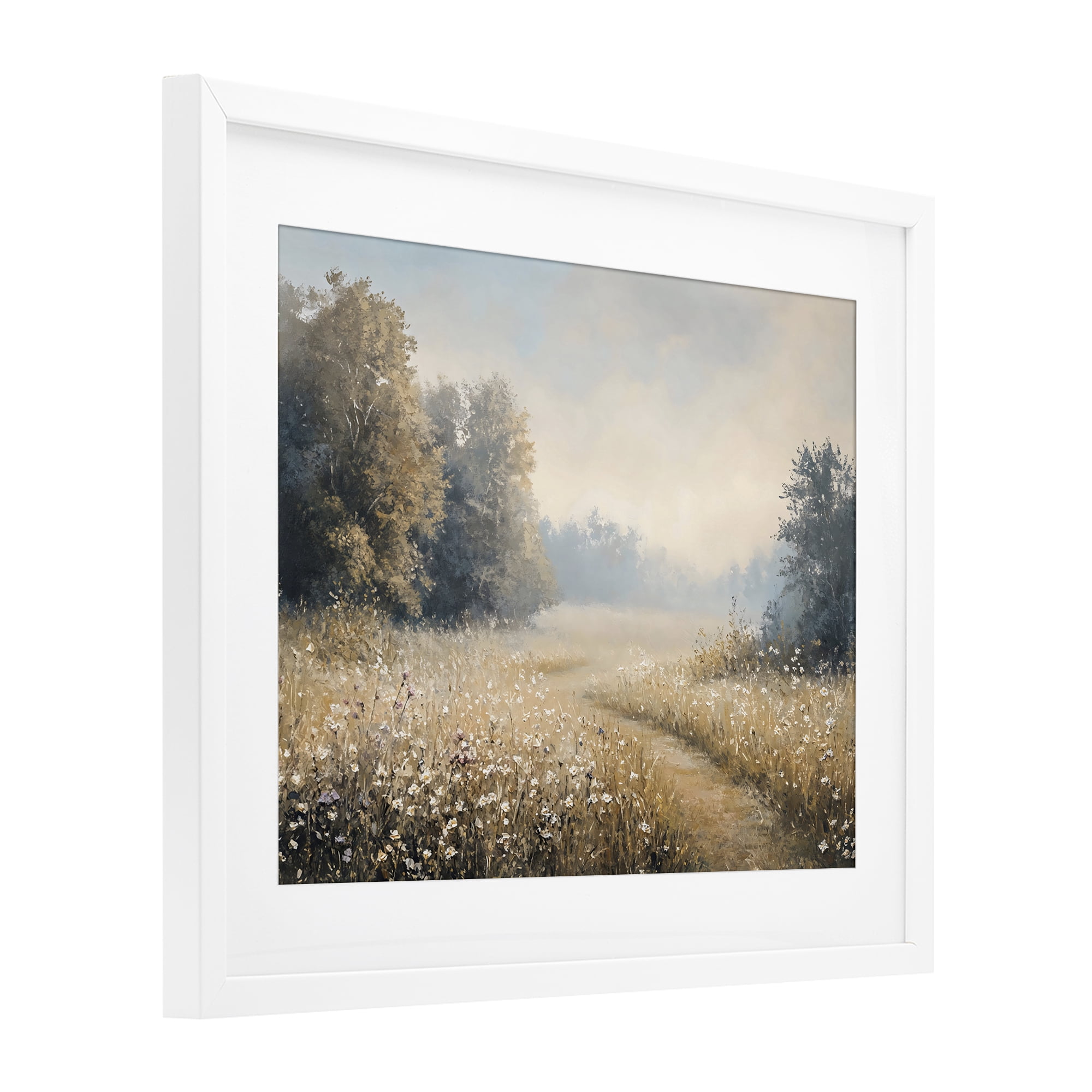Stupell Industries Wandering Wildflower Path at Dawn White Framed Print Under Glass, design by Creative Studio
