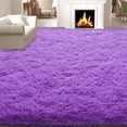 thumbnail image 5 of Janvonne 9x12 Purple Fluffy Shag Area Rug, Ultra Soft Plush Fuzzy Shaggy Carpet for Living Room Bedroom, Non-Slip Floor Rug for Kids Girls Room Nursery, Cozy Indoor Home Decor, 5 of 8