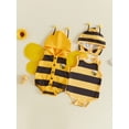 thumbnail image 3 of RUINIXCW Newborn Baby Girl Boy Halloween Bee Costume Infant Baby Halloween Animal Cosplay Outfit Funny Striped Sleeveless Hooded Romper with Wing, 3 of 10