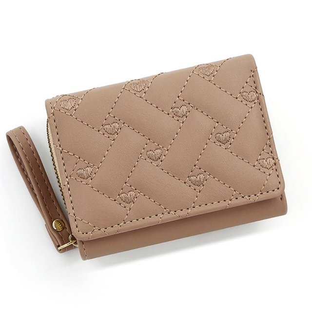 Cartera para mujer, tarjetero de tres pliegues, de piel sintética, monedero corto para varias tarjetas