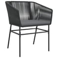 thumbnail image 4 of vidaXL 5 Piece Patio Dining Set with Cushions Black Poly Rattan Glass, 4 of 10