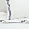 thumbnail image 5 of 4 Piece Orden Organic Cotton Sheet Set Solid White With Dual Stripe Embroidery, 5 of 10
