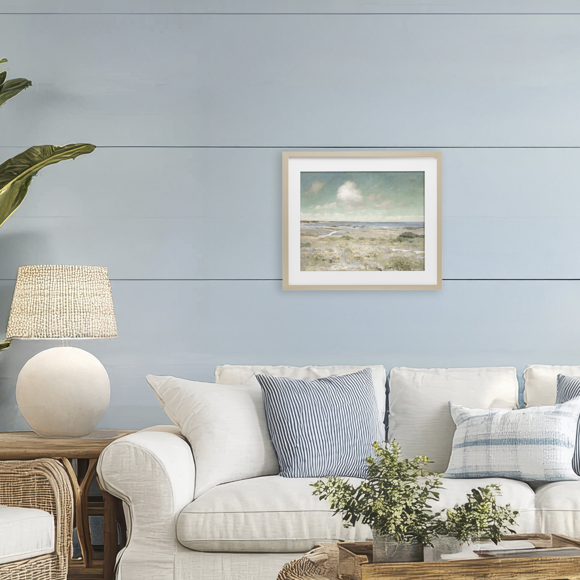 Stupell Industries Water View with Clouds Birch Framed Print Under Glass, design by Christy McKee
