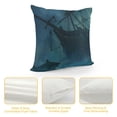 thumbnail image 4 of GOSMITH Ocean Pillows Dolphins Approach The Wreckage of Sunken Ship Undersea Maritime Water Blue Pillow Cover Decorative Square Accent Throw Pillow Case for Sofa Chair, 4 of 5
