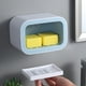thumbnail image 1 of Jabonera de pared con drenaje para inodoro, disco de succión, caja sin perforaciones, suministros para dormitorios de estudiantes, nórdico, 1 capa, azul, 1 of 5