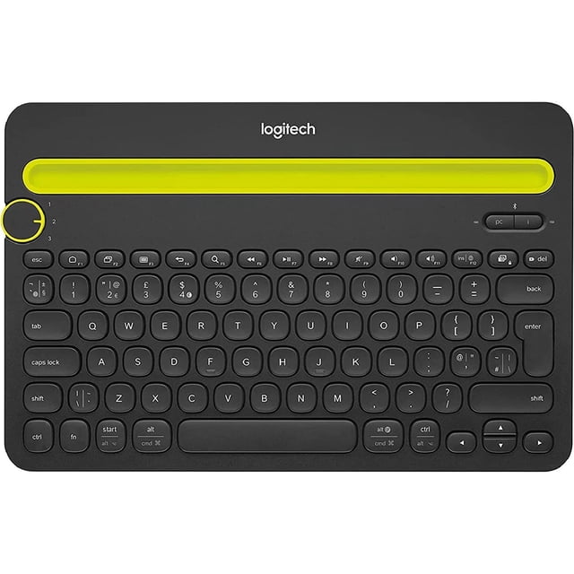 Teclado Bluetooth multidispositivo Logitech K480 para computadoras, tabletas y smartphones. Negro, compacto, con dial e interruptor, resistente a salpicaduras - 920-006342 (Renovado)