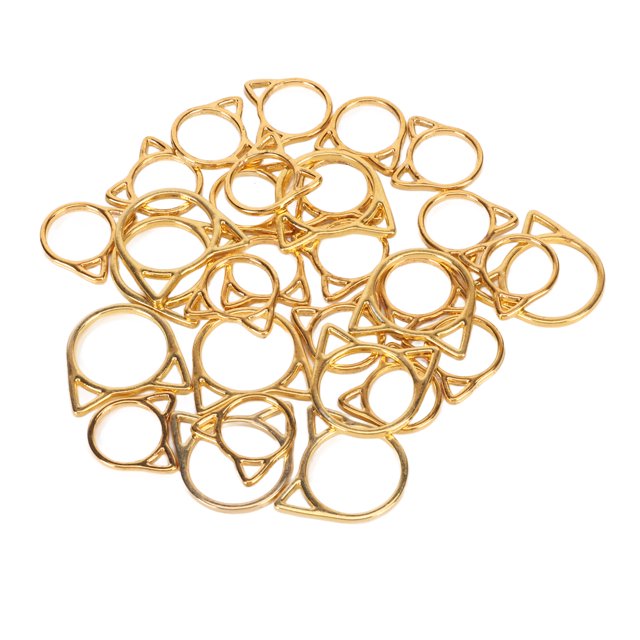 Knitting Stitch Markers, Cat Ear Crochet Locking Marker Reusable Gold for Craft