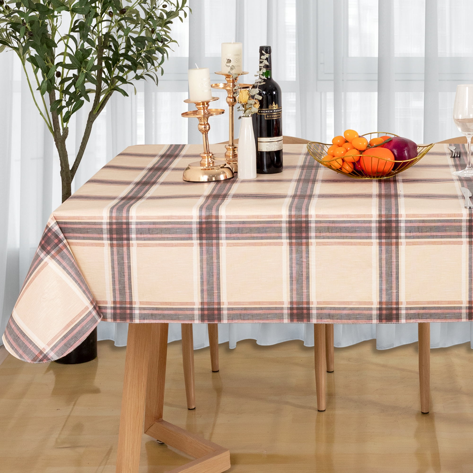 RAY STAR Christmas Tablecloth 60x84 inch Rectangle Waterproof Holiday Decoration Tablecloth Xmas Plastic SpillProof Table Cover