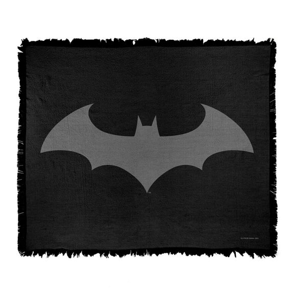 Batman Blanket, 50'x60' Hush Logo Woven Tapestry Cotton Blend Fringed Throw
