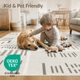 thumbnail image 4 of ODIKA 8'x10' Beige Gray Natural Geometric Hand Knotted Washable Area Rug Modern Abstract Wool Design with Motifs Non-Slip Chair-Friendly Mat for Dining Room, Large Office, Lounge, 4 of 7