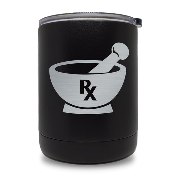 10oz Tumbler Mug, Rx Pharmacy Symbol (Black)