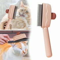ACDANC Pet Hair Removal Comb Flea & Lice Comb for Cats Dogs Stainless Steel Teeth Cat Brush with Release Button All Hair Types Grooming Tool