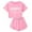 Pink, variant on SUXIAN Summer Children Boys Girls Soft Short Sleeve Shirt Top Blouse Shorts Casual 2 Piece Outfit Sets Blue 140