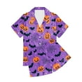 thumbnail image 5 of Tnhcen Women's Halloween Sleepwear Set 2-Piece Pajamas Short Sleeve Top Shorts Costume Themed Outfit S-2XL Multicolor, 5 of 5