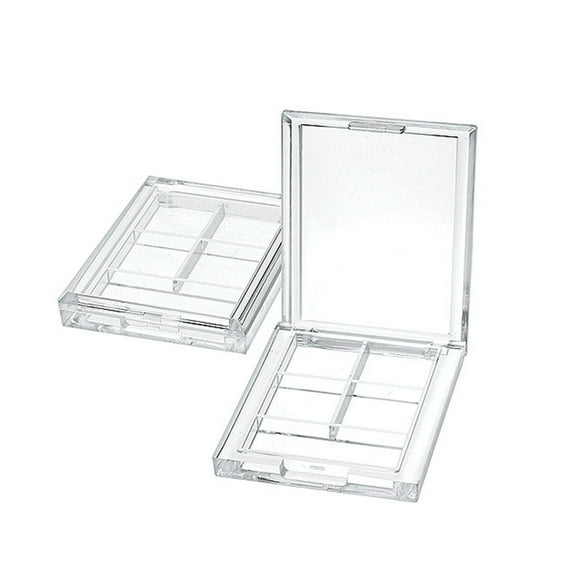 4 Grids Rectangular Eyeshadow Pigment Empty Container Palettes Clear Plastic Por