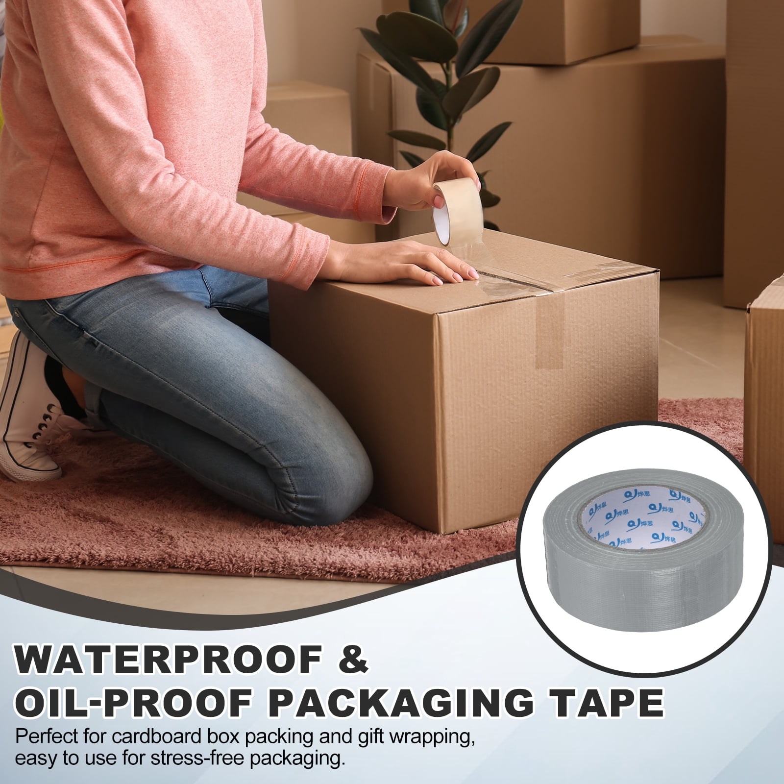 Uxcell Duct Tape (1.77 Inch x 49 Yards, Silver) Heavy Duty Industrial Duct Tape Easy Use Strong Adhesive No Residue, for Repairs Crafts Projects Home Improvement