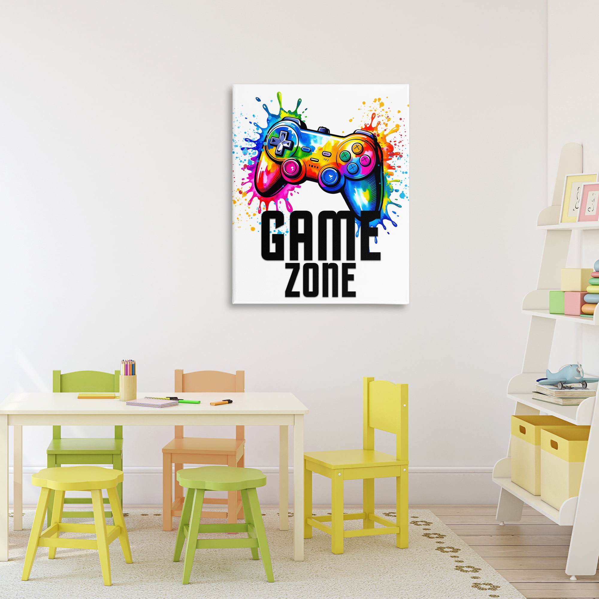 Stupell Industries Game Zone Bright Splash Canvas Wall Art, design by Kim Allen