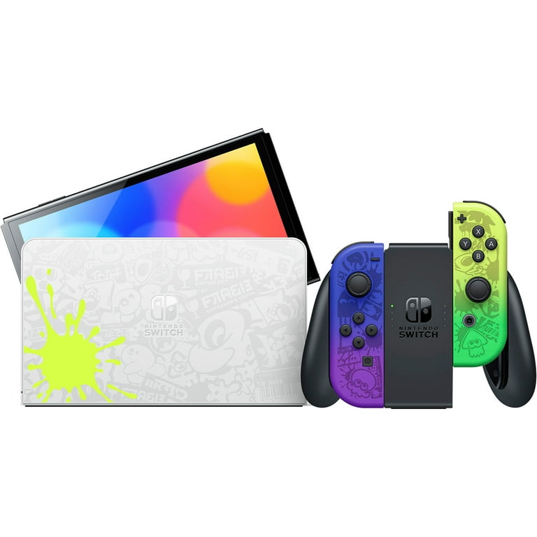 2022 Nintendo Switch OLED Splatoon 3 Limited Edition 5 in1 Bundle, Blue &  Yellow Gradient Joy-Con 64GB Console, LAN-Port Graffiti-themed Dock, Mytrix  Bamboo Wireless Pro Controller & Accessory 