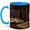 Blue, variant on Vintage Writer Coffee Mug, Antique Books Quill and Candle Design, 11 oz Ceramic Cup