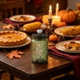 thumbnail image 2 of Decorative Vintage Glass Storage Jar with Airtight Lid and Pumpkin Knob 6 Inch Canister for Fall Thanksgiving Table Centerpiece Kitchen Countertop Display, 2 of 6