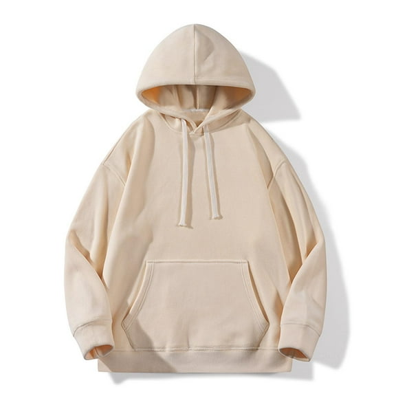 Handshe Men's Hooded Sweatshirt, Casual Fashion Solid Color Long Sleeve Pullover, Outdoor Camping and Daily Wear,Plus Size