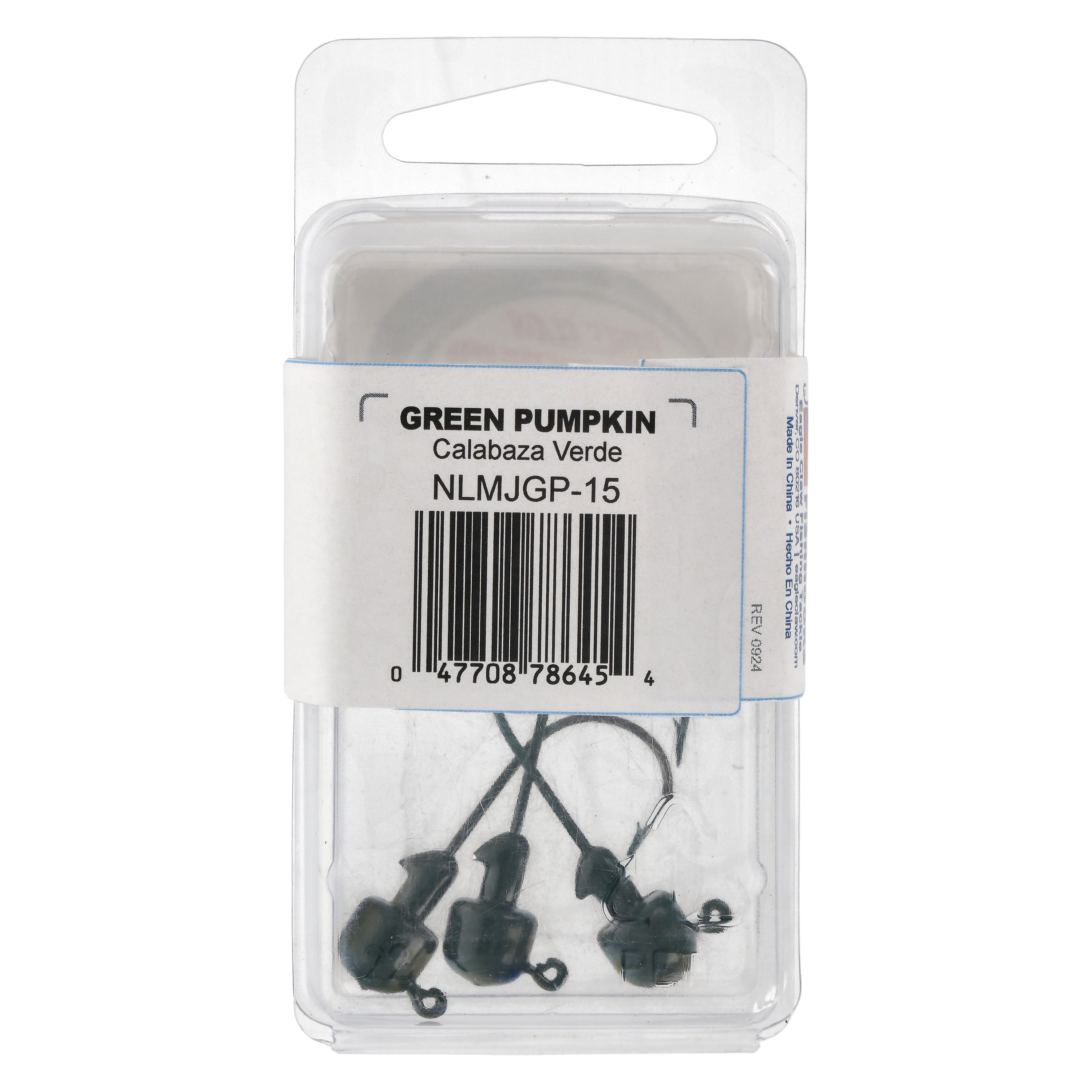 Lazer Sharp Tin Ned Jig Head - 3 pack - Hook size 2/0 - 1/5 oz - Green Pumpkin