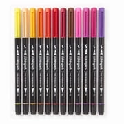 KINGART PRO Dual Tip Brush/ Fine Markers Set – 48 Vibrant Art Markers for Drawing and Adult Coloring