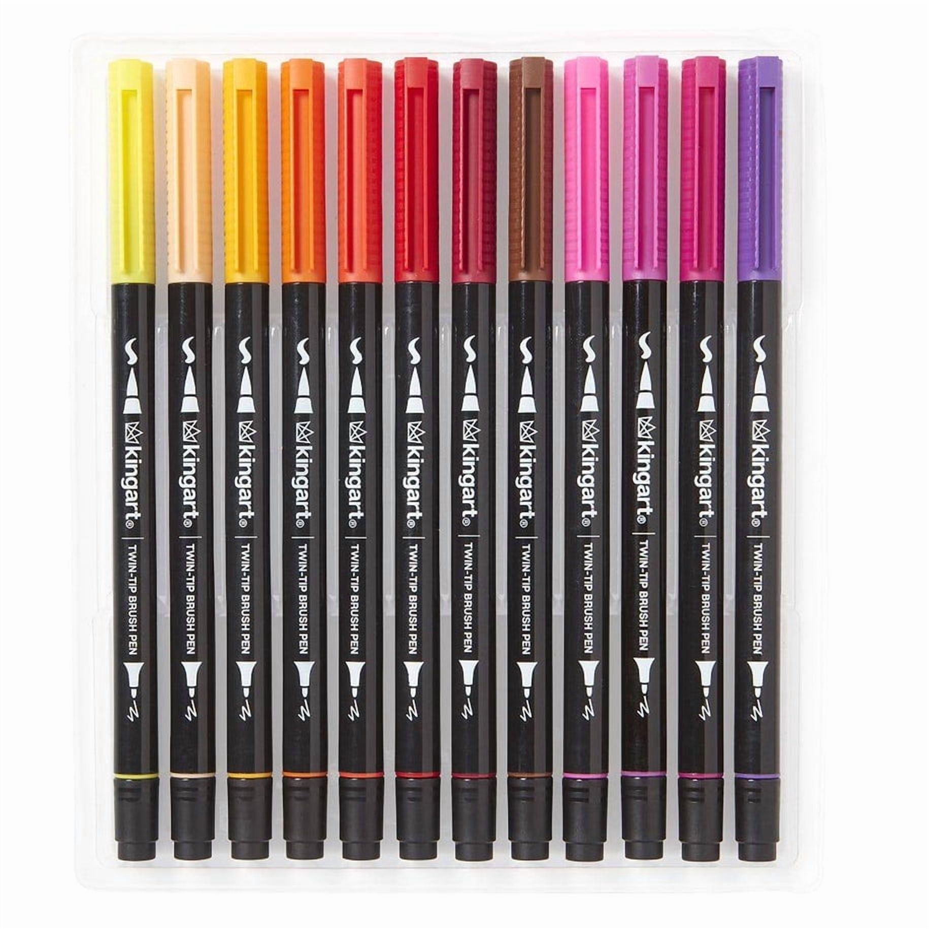 Kingart Pro Twin Tip Brush Markers, 24 Colors photo 4