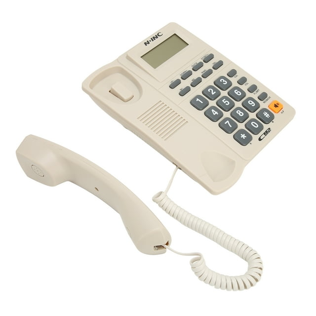 Corded Landline Telephone, Corded Phone Dual Interface Multifunction Caller ID Display Last Number For Home White,Black