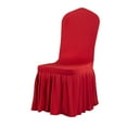 thumbnail image 2 of Universal Elastic Dining Chair Cover | Half Round Jacquard Velvet Stretch Slipcover | Wine Color Polyester Fabric | 95x40x40cm | Protective Furniture Covers for Home & Office, 2 of 6