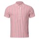 thumbnail image 3 of Eres Más Que una Camisa de Puntuación de Prueba, Impresión de Rayas de Botón Casual de los Hombres, Camisa de Blusa de Manga Corta, 3 of 6